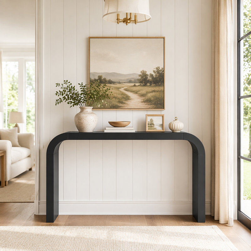 Console moderne et minimaliste, conception élégante et polyvalente, parfaite pour le salon, le couloir et la chambre à coucher, structure robuste et stable