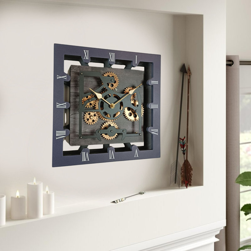 Solid Wood Wall Clock, Vintage/Black