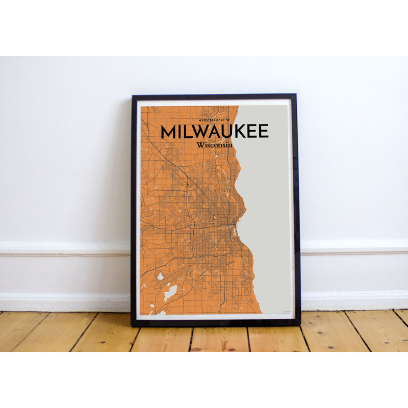 Milwaukee City Map - No Frame Print, 43.2cm H x 27.9cm W x 0.13cm D