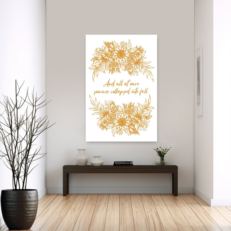 «Summer Collapsed In Fall Contemporary Summer Flower Art», H 60 po x l 40 po