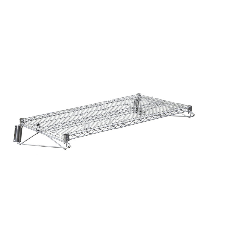Tablette de rangement murale robuste en fil de chrome H 14 po x l 36 po x P 36 po Express KitchQuip pour usage commercial 