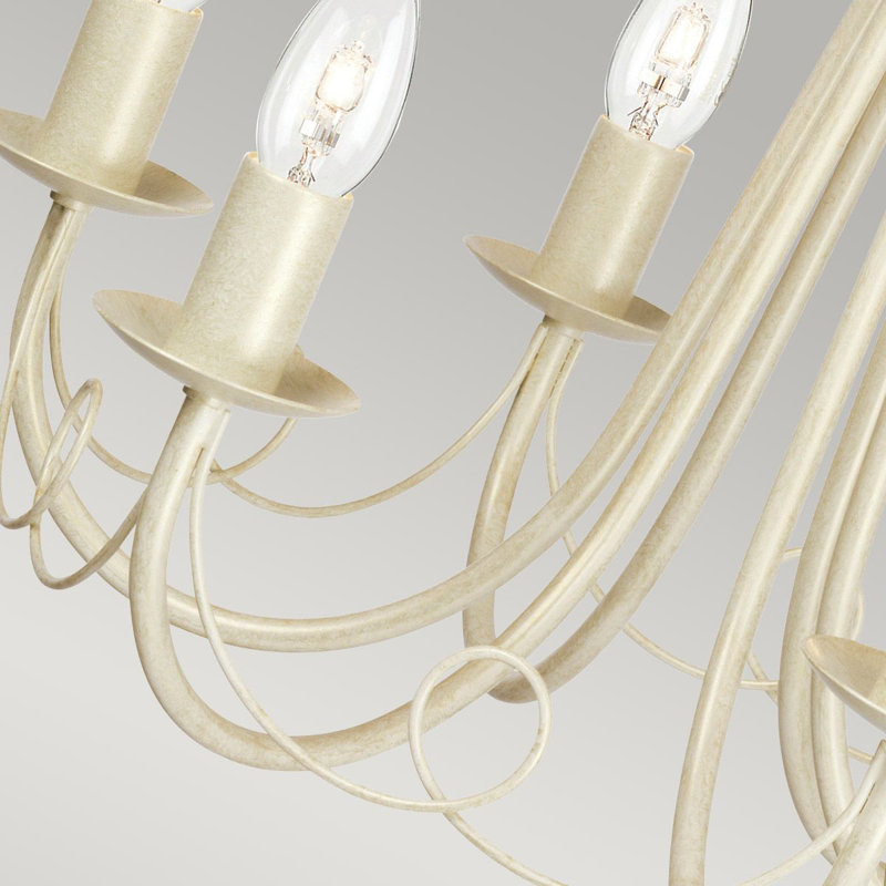 Cline 6 - Light Candle Chandelier, Ivory/Gold