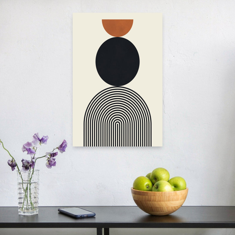 «Stacked Geometric Forms Abstract», reproduction d'art géométrique murale contemporaine, 24" H x 16" W