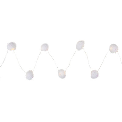 15 B/O LED Warm White Tinsel Pop Ball Christmas Lights - 4.5' Clear Wire