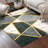 Home Decor Luxury Non-Slip Rubber Backing Safety Soft Runner Area Carpet Floor Area Rug Indoor Interior Accent Decorative Mat, Modern Black Grey Gold Geometric Marble Design, 5 x 7 Feet