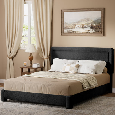 Upholstered Bed Frame With Headboard, No Box Spring Required