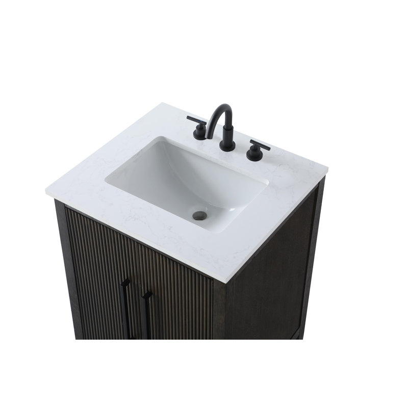 24 inch Single Bathroom Vanity, Chocolate Oak