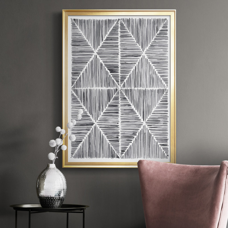 Vibrato II, toile encadrée de qualité supérieure - prête à être accrochée, H 30,5 po x l 22,5 po x P 1 po, Cadre doré