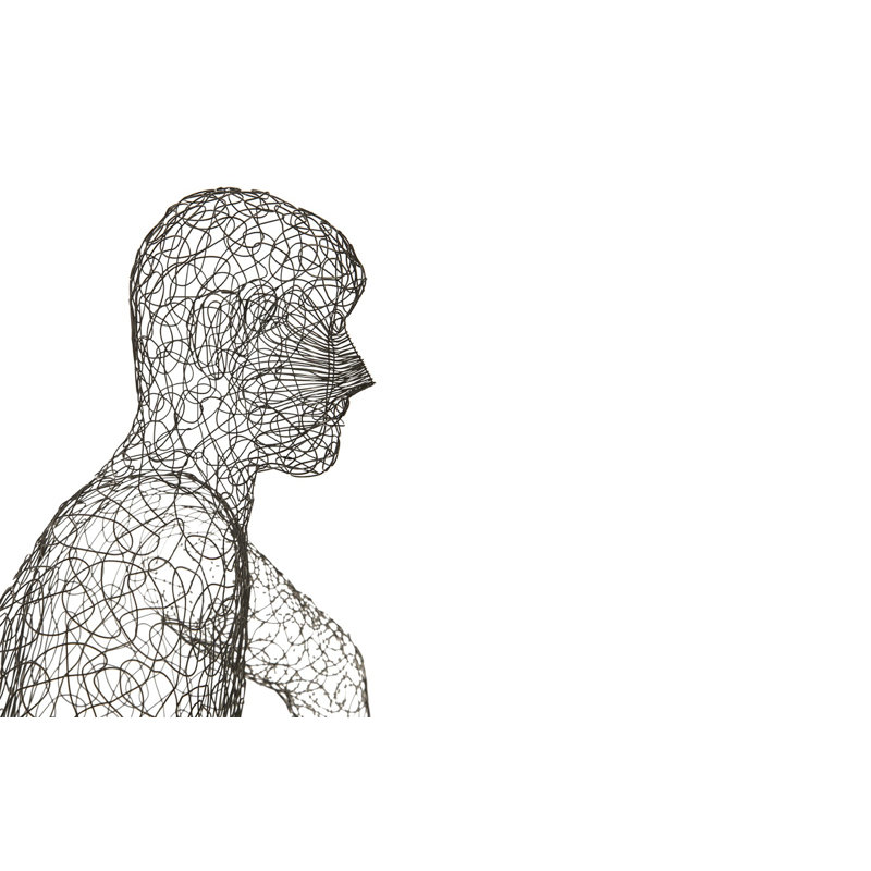 Crazy Wire Lounging Male Statue