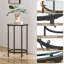 Round Side Table With Metal Frame,  Glass Top End Table-646176537