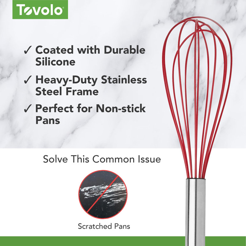 Tovolo 9" Silicone Beat Whisk, Cayenne