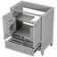 Base de meuble-lavabo 30 po en gris, bois massif et planche, armoire de porte multifonctionnelle, tablette réglable, tiroir, assemblage gris seulement et armoire avec portes-300167830-300167848