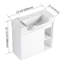 Meuble-lavabo mural 24 po avec lavabo en céramique blanche et porte à fermeture en douceur, emballage KD-133602213