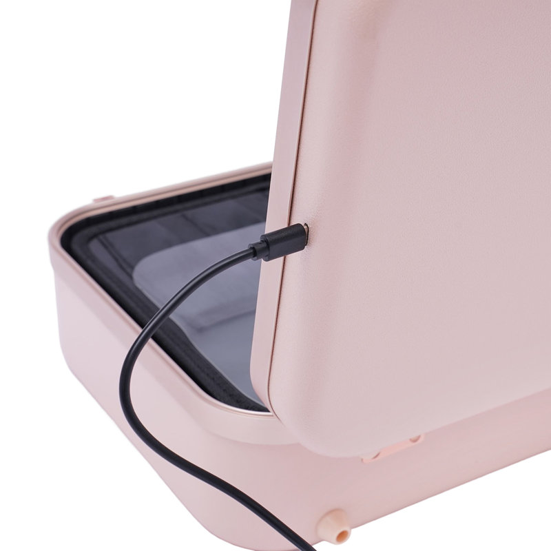 Larencia 13'' Portable Multifunction Makeup Case With LED Mirror, Pink