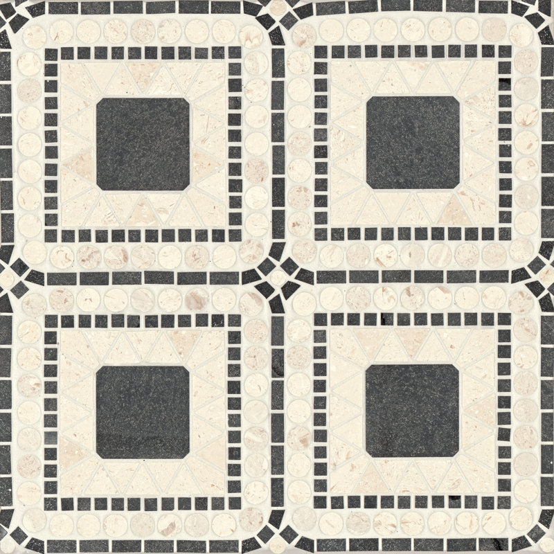 Carreau de mur et de sol en marbre Atrium, Beige Myra / basalte