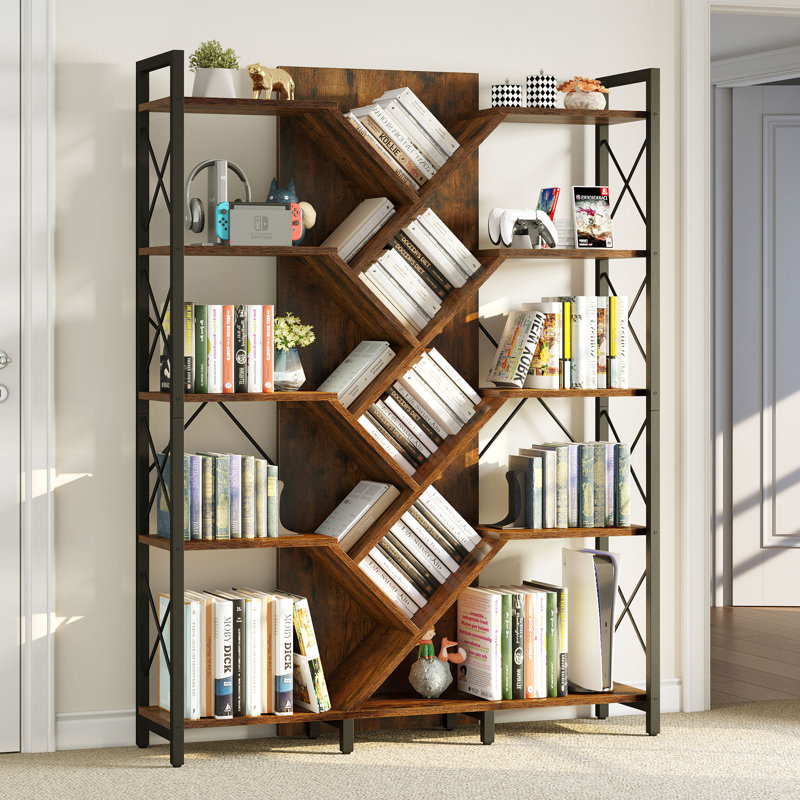 Industrial 5 Tier Etagere Bookcase