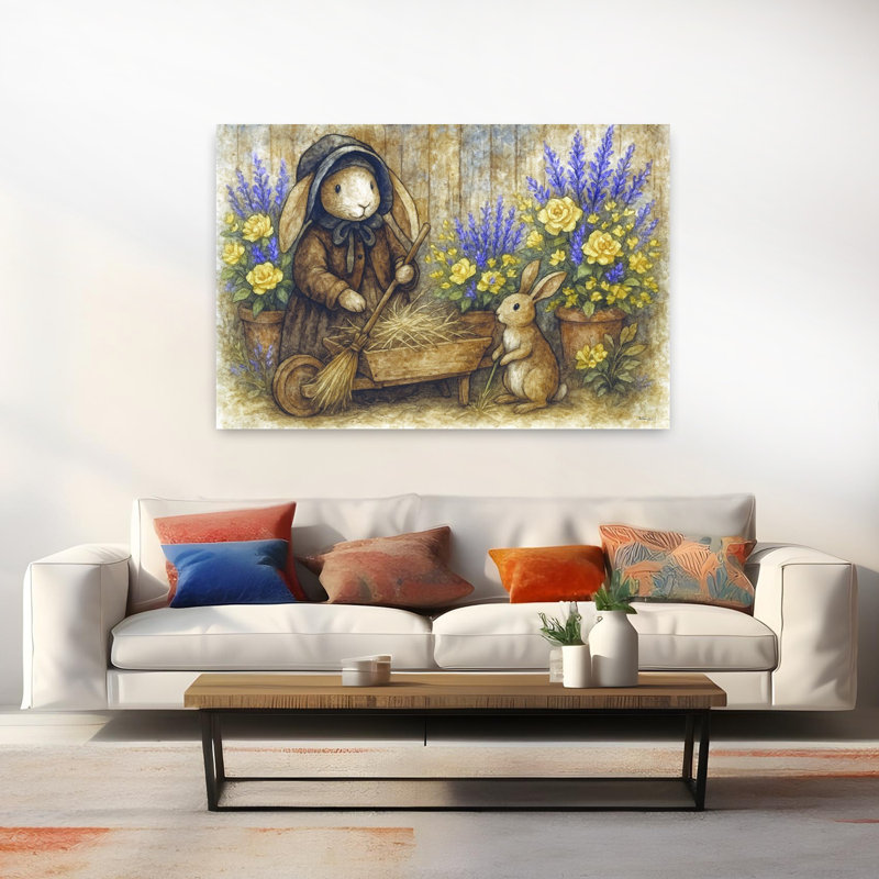 Art mural contemporain et romantique, H 40 po x l 60 po