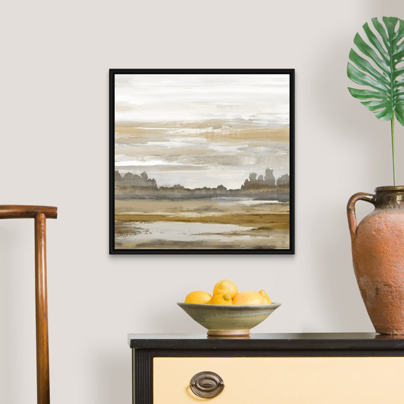 Reproduction d’art sur toile, "Landscape abstract" par David Moore, Cadre noir, H 22 po x l 22 po x P 1,75 po