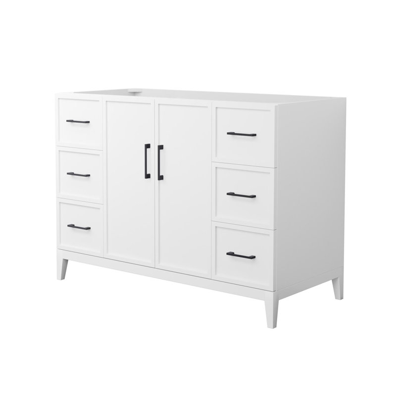 Elan 47'' W Single Bathroom Vanity Base, White/Matte Black
