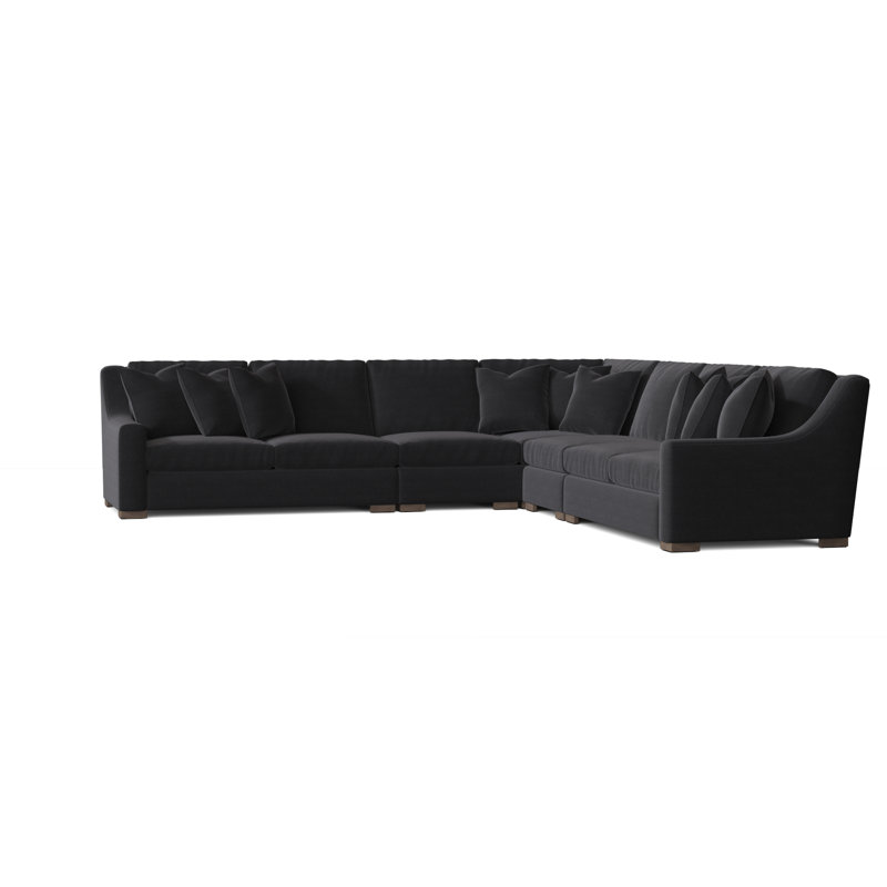 Germain 140" Wide Symmetrical Down Cushion Corner Sectional, Akiko Graphite Performance 5534-011, Blanca
