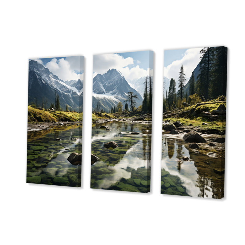 Canada majestueux, impression sur toile, 3 pièces, H 28 po x l 36 po x P 1 po