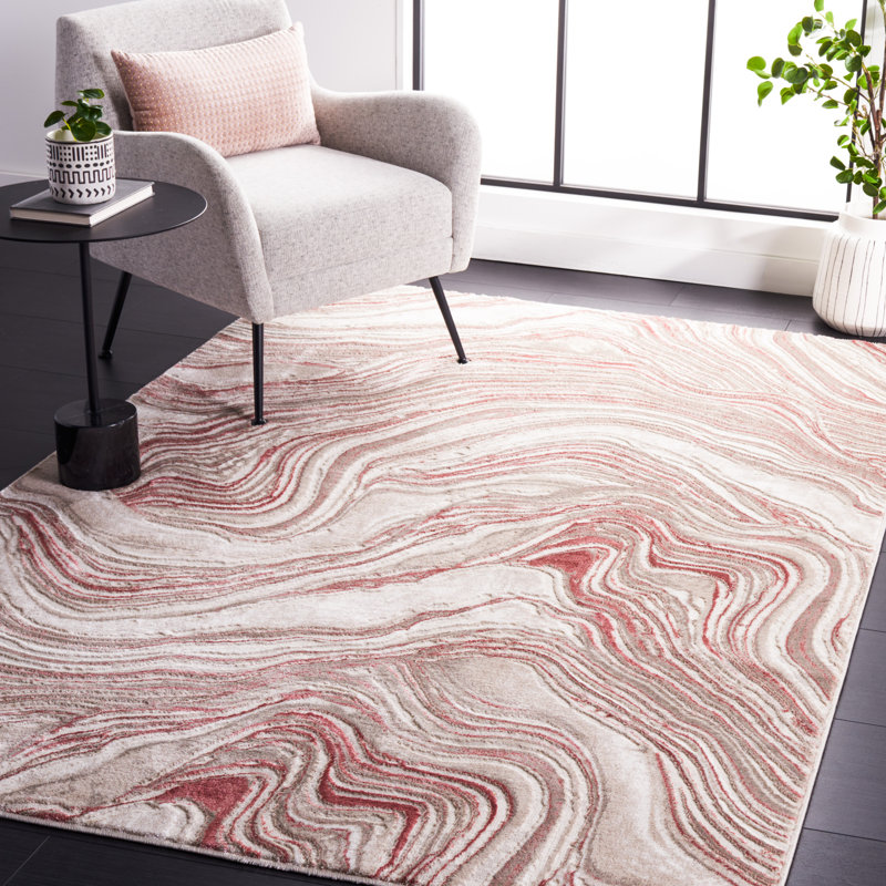 Abstract Machine Woven Stain-Resistant Area Rug, Rectangle 9' x 12'
