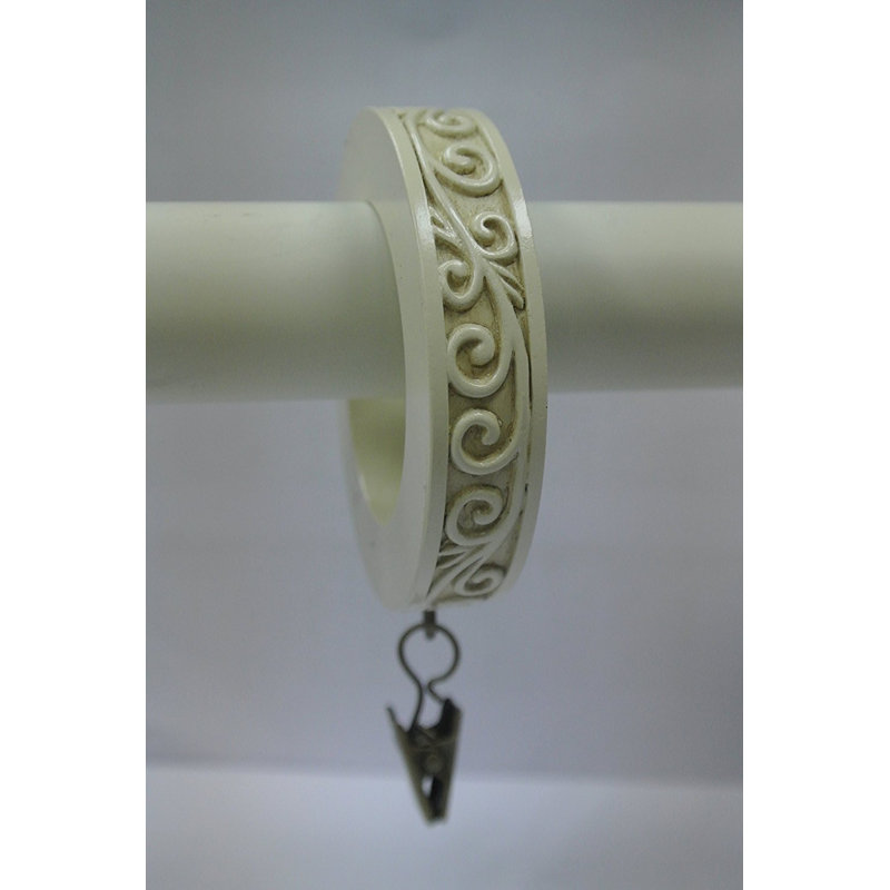 Anneau de rideau scroll designer Harpersville, Ivoire