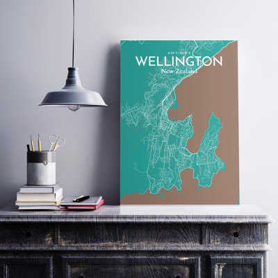 Wellington, carte de la ville, impression