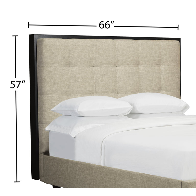Tête de lit à panneau rembourré Synder, Lin - Beige, Grand