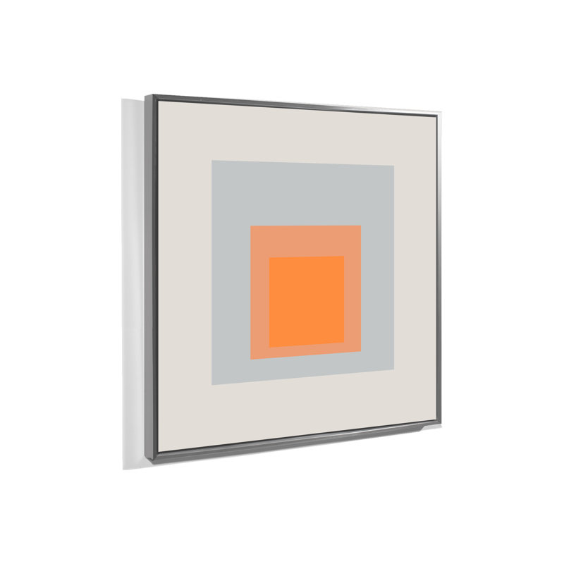 Square Series Gray Print by Yaffa G, 51" H x 51" W, Silver Floater Framed