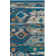 Elan Hand Woven Flat Weave Wool/Cotton Southwestern Rug in Blue/Gold