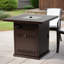 Foyer de table au gaz propane 28 po 28 po, foyer carré en acier de 50000 BTU pour patio extérieur - brun