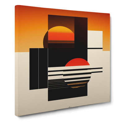 Japanese Sunset Suprematism No.1 - Wrapped Canvas