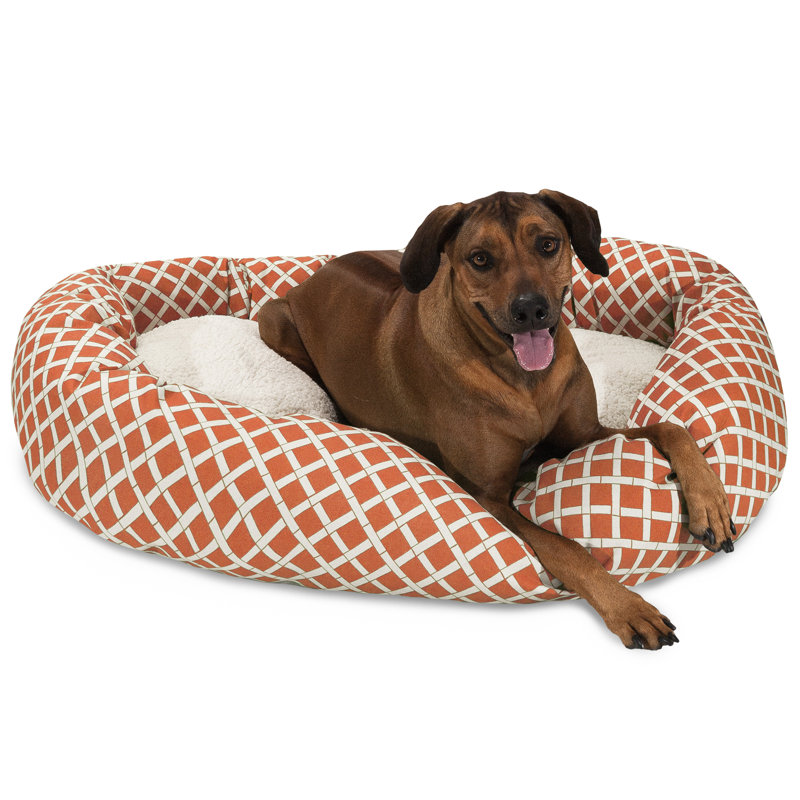 Traversin en bambou sherpa bagel, Orange brûlé, Grand (H 9 po x l 29 po x P 40 po);