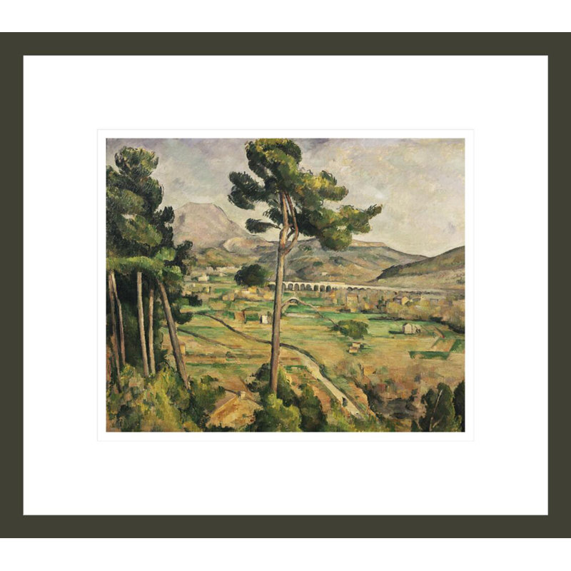«Mont Sainte-Victoire and the Viaduct of the Arc River Valley» par Paul Cézanne, impression giclée encadrée