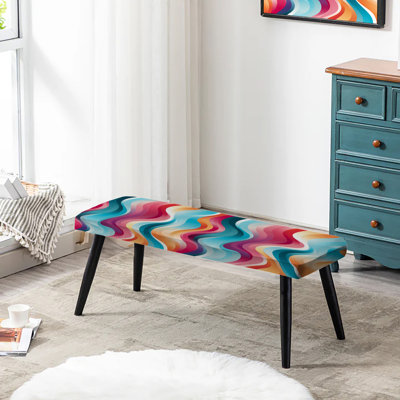 Banc rembourré rayé Poupart