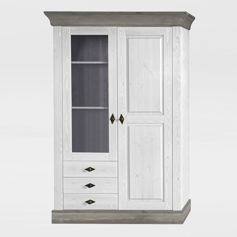 Hojanovice Display Cabinet, White/Grey