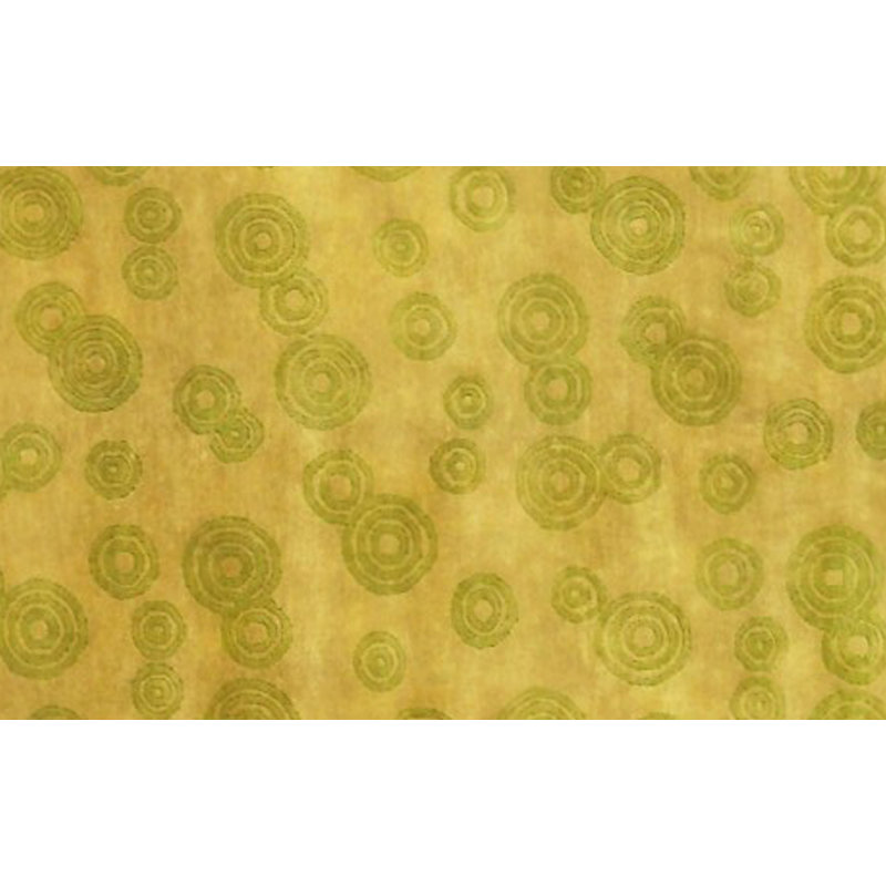 Tapis vert clair en laine noué à la main de conception unique 4 pi 6 po x 6 pi 6 po Pusa