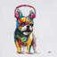 « dog battes ii », art sur toile