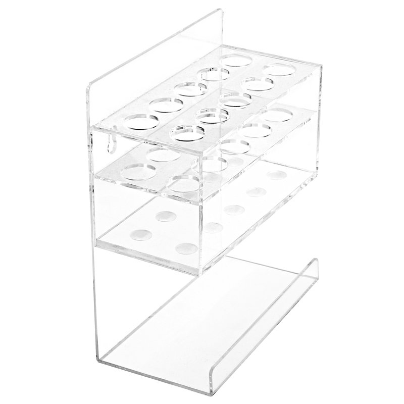 Acrylic Wall-Mounted 2-Tier 10-Slot Pen Holder Desk Organiser