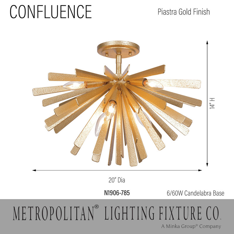 Confluence Flush Mount, Piastra Gold
