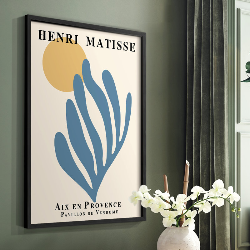 Matisse XCI, reproduction encadrée - bois massif, Cadre simple noir, H 28 po x l 22 po