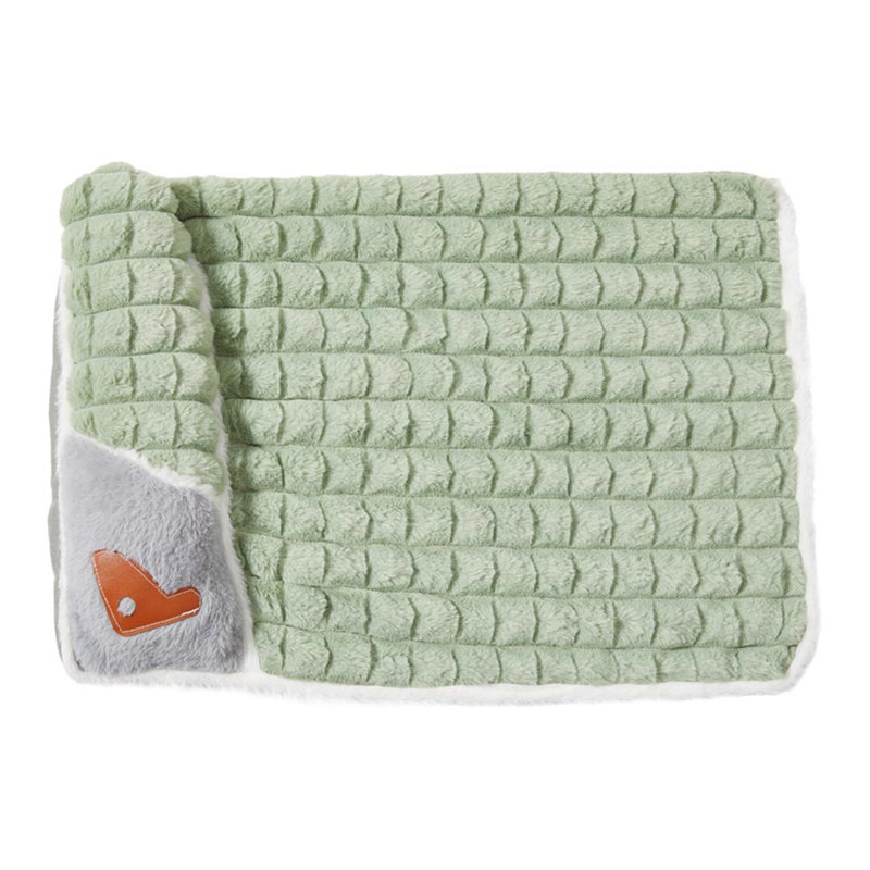 Seabron Faux Fur Pet Bed, 8cm H x 75cm W x 45cm D, Green