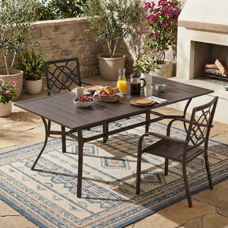 Table d'extérieur Demingo L 59 x l 38, H 28,4 po x l 83 po x P 38 po
