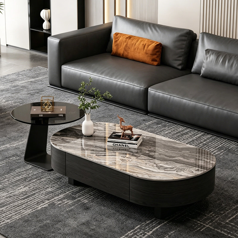 Ensemble de tables basses Modern Home, H 13,97 po x l 47,24 po x P 23,62 po, Noir