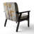 Tree Whispers Of Grey & Yellow I - Upholstered Scandinavian Arm Chair, Yellow Accent Chair
