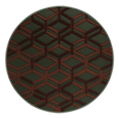 Machine Washable Trellis Green Area Rug
