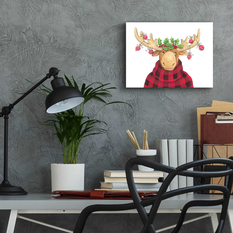 «Christmas Moose» par - Impression sans cadre, L 16 po x H 12 po
