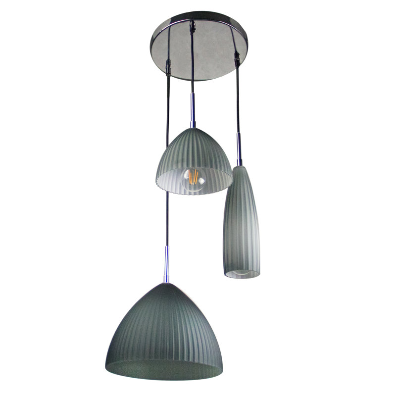 Iser 3 - Light Black Nickel Cluster Pendant