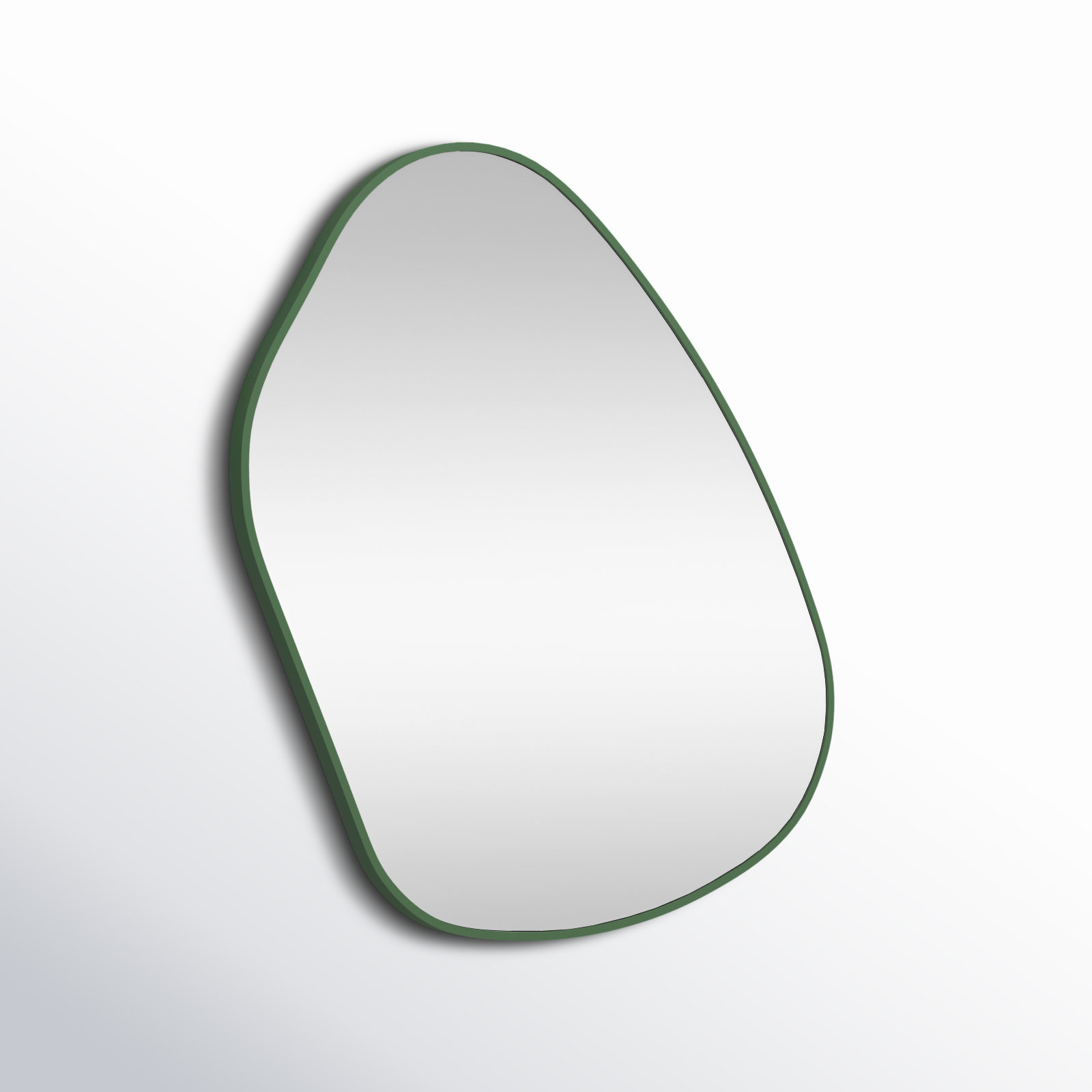 Solid Wood Asymmetrical Wall Mirror, Green